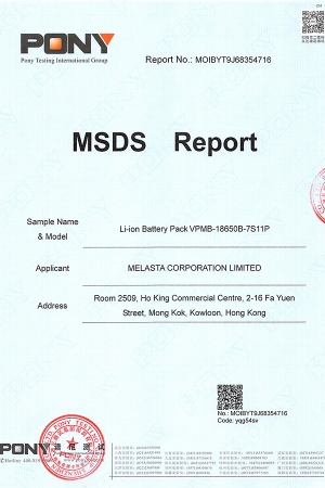 MSDS 报告 7S11P 电池组